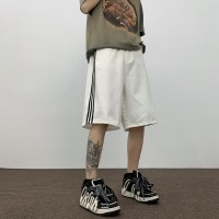 Q2024夏款潮牌美式高街三防工艺牛仔短裤男宽松百搭五分裤