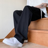 Q裤子男士冰丝速干夏季薄款阔腿直筒裤宽松运动裤潮牌休闲长