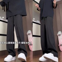 西裤男垂坠感cleanfit冰丝夏季薄款速干直筒黑色休闲裤