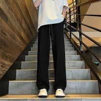 西裤男垂坠感cleanfit冰丝夏季薄款速干直筒黑色休闲裤