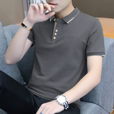<!--夏季男士短袖T恤全棉薄款商务翻领男装polo衫男款-->