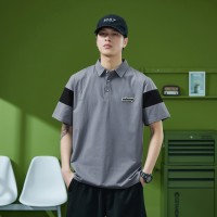 Qpolo衫短袖男美式宽松休闲复古百搭大码半袖运动翻领T恤男