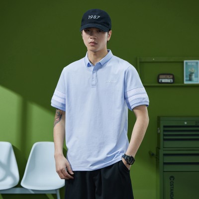 <!--Q夏季薄款短袖T恤男商务休闲polo衫男新款韩百搭衬衣时尚上衣-->