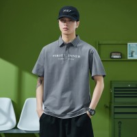 Q夏季Polo衫男宽松男装休闲上衣美式半袖体恤男士翻领短袖t恤