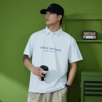 Q重磅Polo衫夏季男士短袖翻领黑色t恤潮流ins宽松纯色大码体