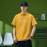 Q重磅Polo衫夏季男士短袖翻领黑色t恤潮流ins宽松纯色大码体
