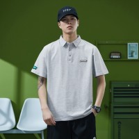 Q夏季白色polo衫短袖T恤男翻领宽松百搭休闲简约半袖体恤上衣