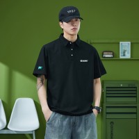 Q夏季白色polo衫短袖T恤男翻领宽松百搭休闲简约半袖体恤上衣