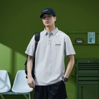 Q男士短袖POLO衫夏季宽松青少年美式小众设计感休闲五分袖T恤