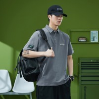 Q男士短袖POLO衫夏季宽松青少年美式小众设计感休闲五分袖T恤
