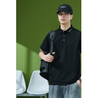 Q夏季短袖t袖男士青年翻领纯色休闲T恤上衣男装
