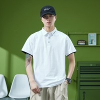 Q夏季新款男式Polo衫商务短袖t恤青年休闲上衣纯色翻领保罗衫