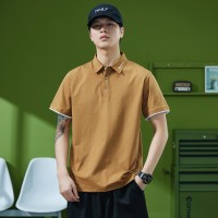 Q夏季新款男式Polo衫商务短袖t恤青年休闲上衣纯色翻领保罗衫