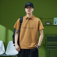 Q夏季POLO衫男宽松大码夏季ins拼接短袖潮牌翻领T恤