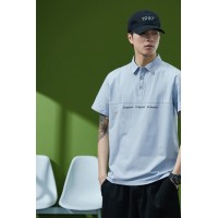 Q夏季短袖潮牌宽松刺绣半袖潮流日系翻领t恤男装