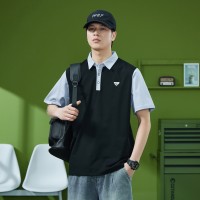 Q宽松polo衫男短袖t恤男款宽松夏季运动休闲翻领户外男士体恤
