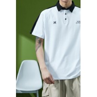 Q夏季商务休闲polo衫男潮牌翻领短袖宽松修身印花半袖男上衣