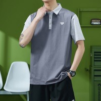 Q宽松polo衫男短袖t恤男款宽松夏季运动休闲翻领户外男士体恤
