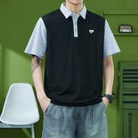 Q夏季纯棉polo衫男宽松大码潮牌ins体恤潮流胖子半袖短袖t恤