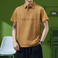 Q夏季POLO衫男宽松大码夏季ins拼接短袖潮牌翻领T恤