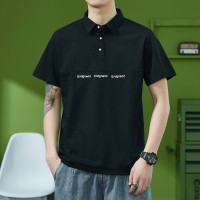 Q夏季POLO衫男宽松大码夏季ins拼接短袖潮牌翻领T恤