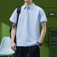 Q夏季新款男式Polo衫商务短袖t恤青年休闲上衣纯色翻领保罗衫