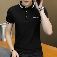 Q男士短袖T恤夏季韩版上衣新款POLO衫有领翻领修身青少年上衣