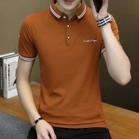 Q男士短袖T恤夏季韩版上衣新款POLO衫有领翻领修身青少年上衣