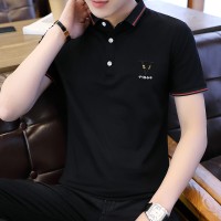 Q新款潮流纯色T恤修身冰丝上衣服