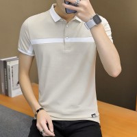 Q棉夏季男士T恤短袖男薄款翻领polo衫潮上衣夏天衣服男装新款