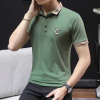 Q男短袖t恤带领夏季纯棉翻领商务男装衣服2024新款半袖polo衫