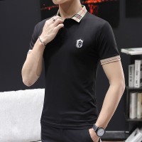 Q男短袖t恤带领夏季纯棉翻领商务男装衣服2024新款半袖polo衫
