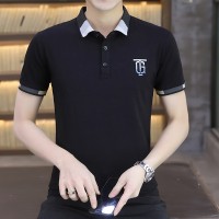 Q夏季新款休闲翻领Polo衫青年男士体恤潮流百搭短袖t恤上衣服