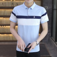 Q男士t恤短袖95棉带领夏装T青年POLO衫翻领上衣夏天内搭半体