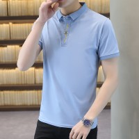 Q2024夏季男士商务短袖t恤韩版修身polo衫潮流休闲打底衫