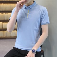 Q2024夏季男士商务短袖t恤韩版修身polo衫潮流休闲打底衫