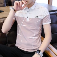 Q新款男士polo衫简约翻领短袖t恤夏季薄款潮流纯棉半袖
