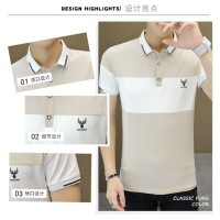 Q新款男士polo衫简约翻领短袖t恤夏季薄款潮流纯棉半袖