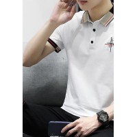 Q新款男士polo衫简约翻领短袖t恤夏季薄款潮流纯棉半袖