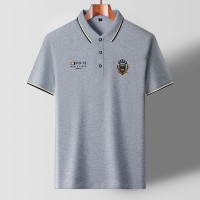 高端男士POLO衫短袖夏季薄款中年商务休闲翻领T恤爸爸装体恤