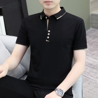 夏季男士短袖T恤全棉薄款商务翻领男装polo衫男款