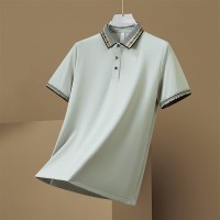 Q夏季商务翻领短袖T恤男装夏装上衣服薄款