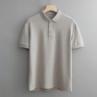 Q夏季纯色POLO衫男士薄款纯棉透气短袖轻奢经典翻领商务T恤衫