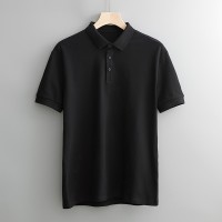 Q夏季纯色POLO衫男士薄款纯棉透气短袖轻奢经典翻领商务T恤衫