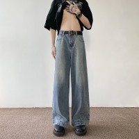 设计款倒穿牛仔裤