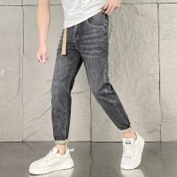 2024春夏高端轻奢牛仔裤男潮流弹力小脚休闲微宽松修身百搭哈伦
