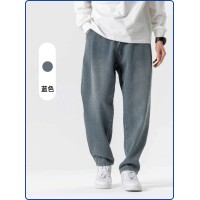春夏新款四季百搭男士牛仔裤薄款宽松潮流复古抽绳简约休闲裤子男