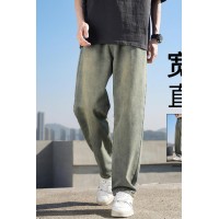 Q复古蓝牛仔裤男款春夏季美式宽松直筒水洗潮牌阔腿怀旧长裤