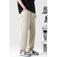 Q复古蓝牛仔裤男款春夏季美式宽松直筒水洗潮牌绣标怀旧长裤