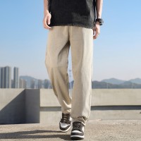 Q复古蓝牛仔裤男款春夏季美式宽松直筒水洗潮牌绣标怀旧长裤